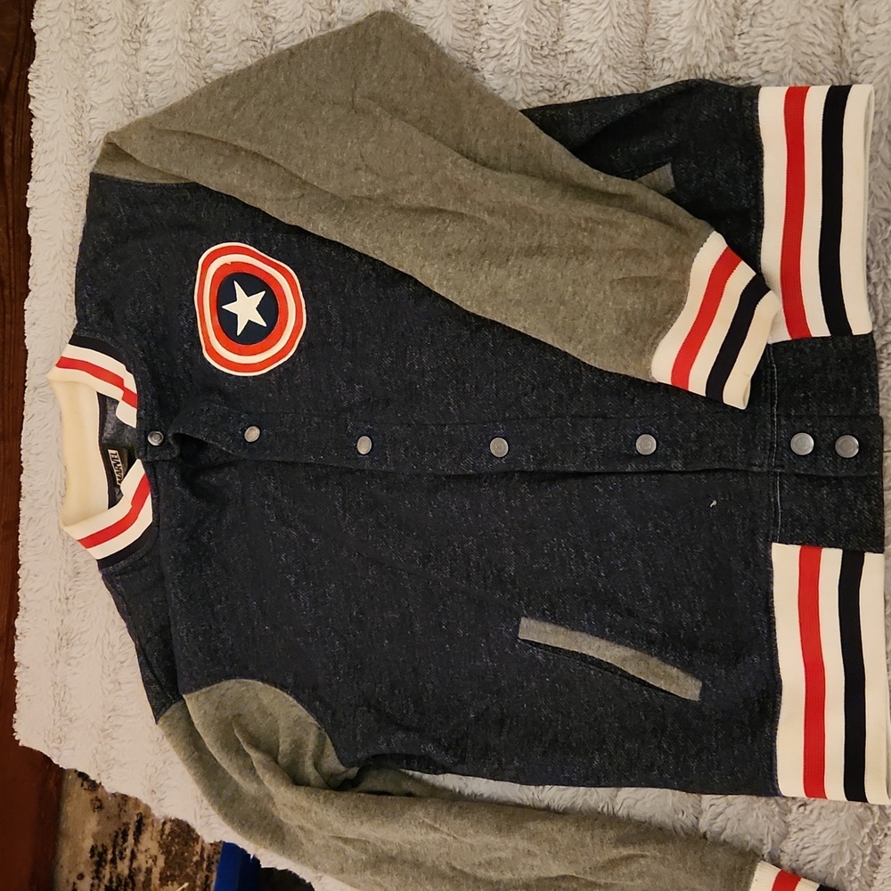 Captain America bomber jacket navy blue XL